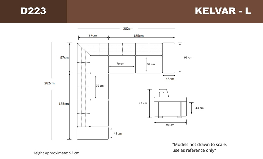 Kevlar - L - Leather Sofa Lounge Set